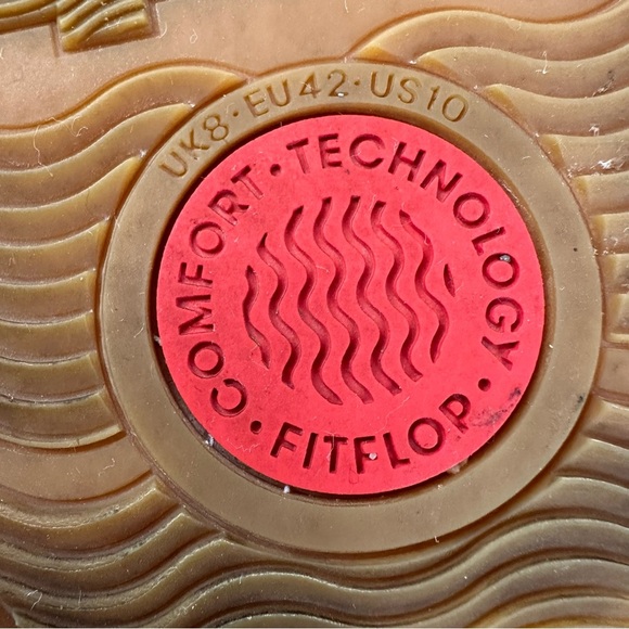 Fitflop F-MODE Espadrille Buckle Metallic-Leather Flatform women’s sandals - Picture 8 of 9